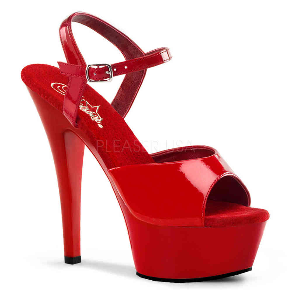 Pleaser - KISS209 Sandaal met enkelband - Rood